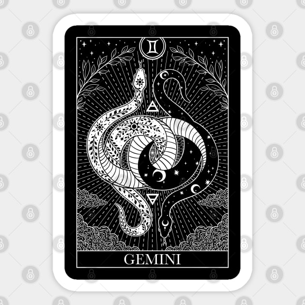 Zodiac sign tarot card Gemini Sticker by OccultOmaStore